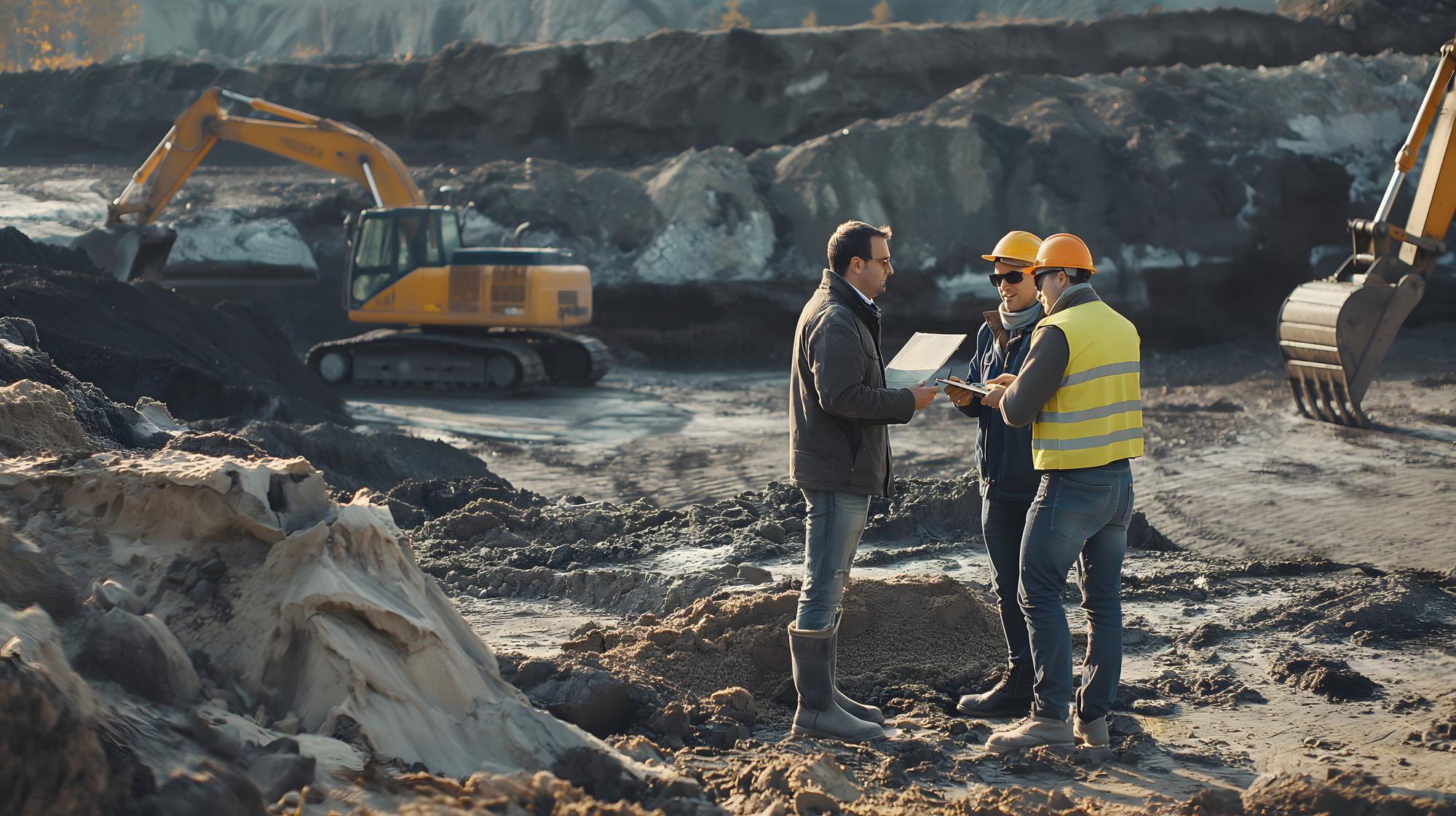 Site personnel reviewing a readiness plan at an active project